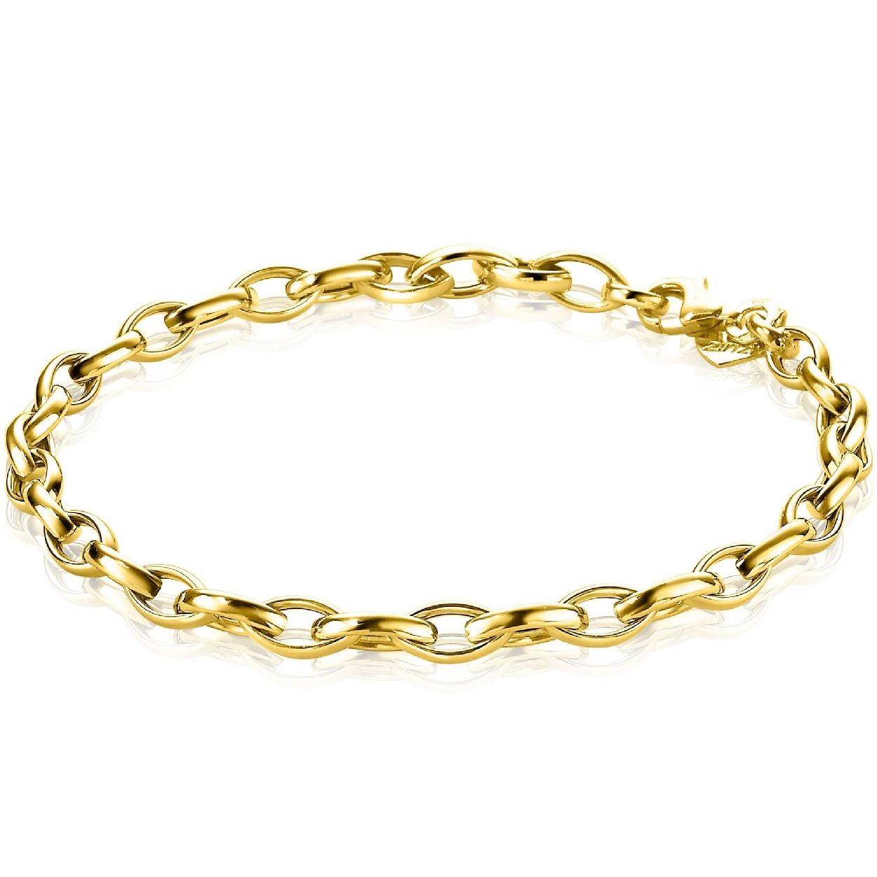 ZINZI Gold 14 karaat gouden armband ovale schakels 4,6mm breed ZGA273