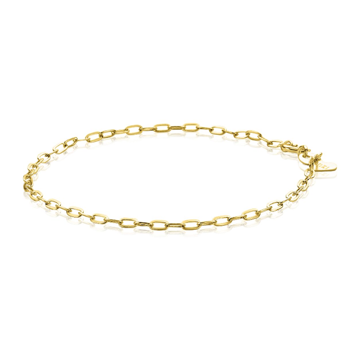 ZINZI Gold 14 karaat gouden armband met ovale schakels 2,2mm breed ZGA291