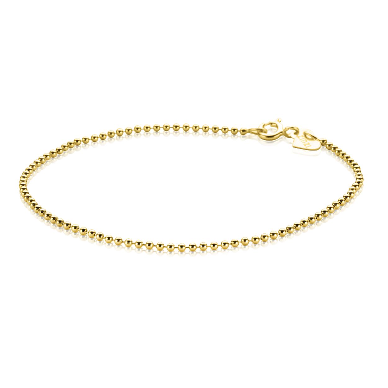 ZINZI Gold 14 karaat gouden bolletjes armband van 1,3mm breed. De lengte van de armband is 18cm. Vervaardigd van geheel 14 karaat goud (585).