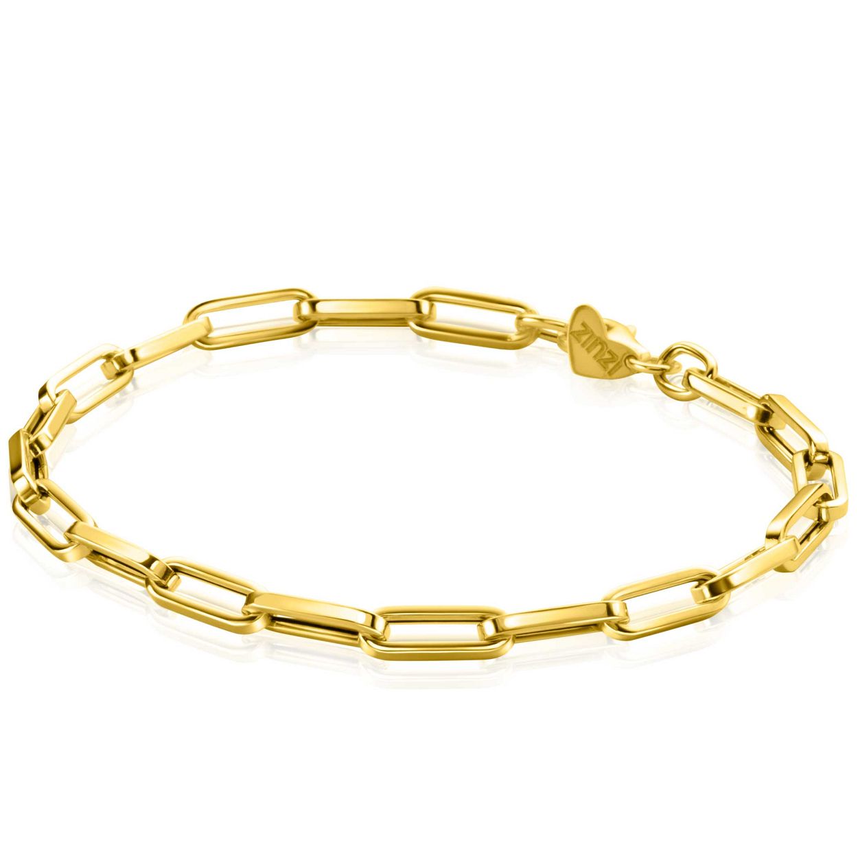 Zinzi gouden paperclip armband hol gemaakt 