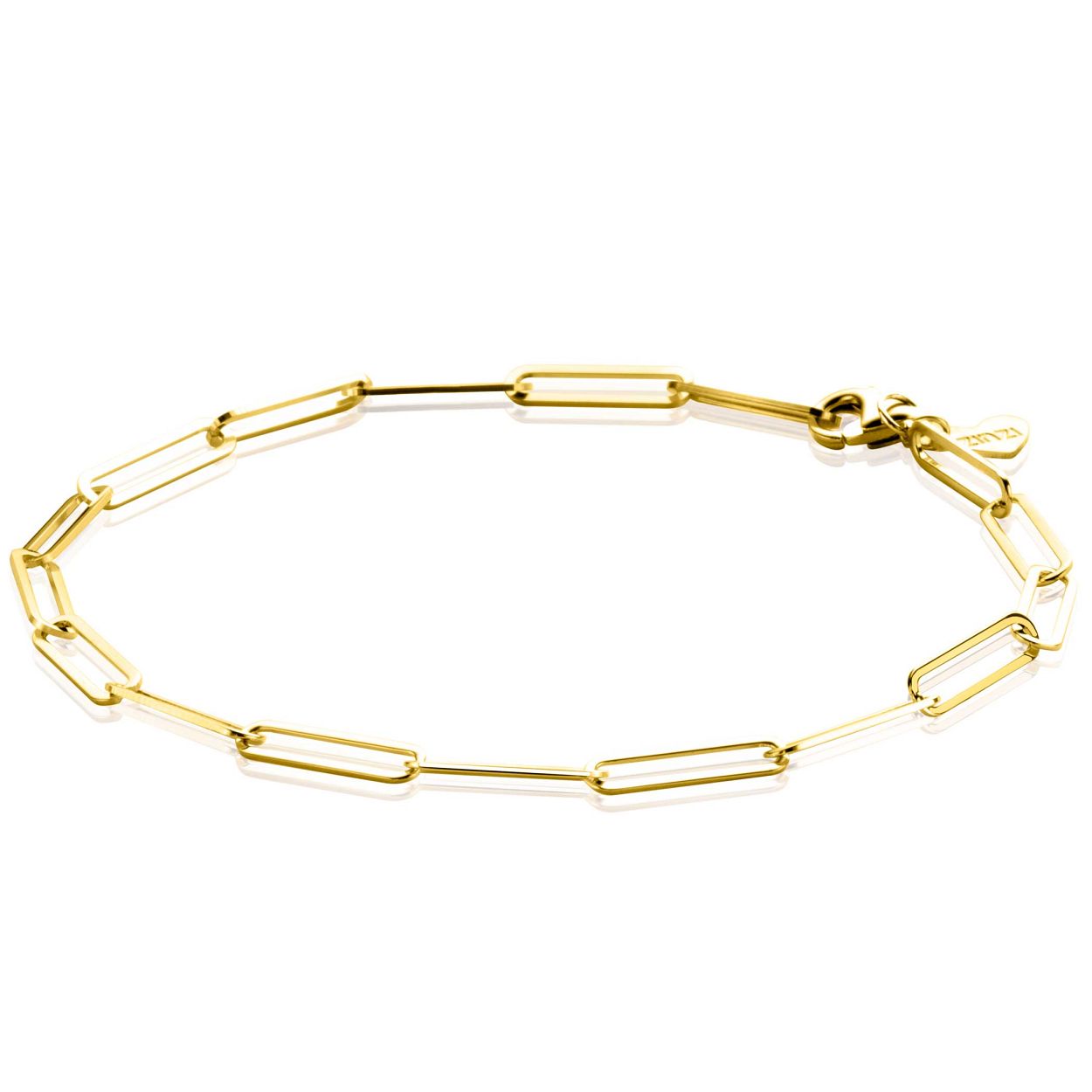 Afbeelding vergroten
Ga naar het begin van de afbeeldingen-gallerij
ZINZI Gold 14 krt gouden armband met trendy paperclip/closed for ever schakels 3mm breed, lengte 19cm ZGA386