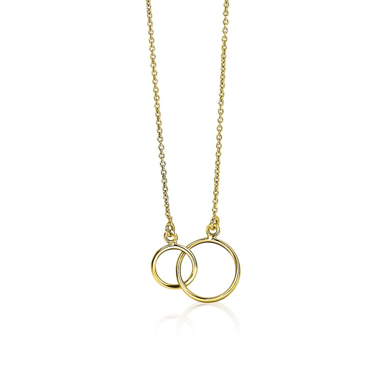 ZINZI GOLD collier open rondjes inelkaar 40-42cm