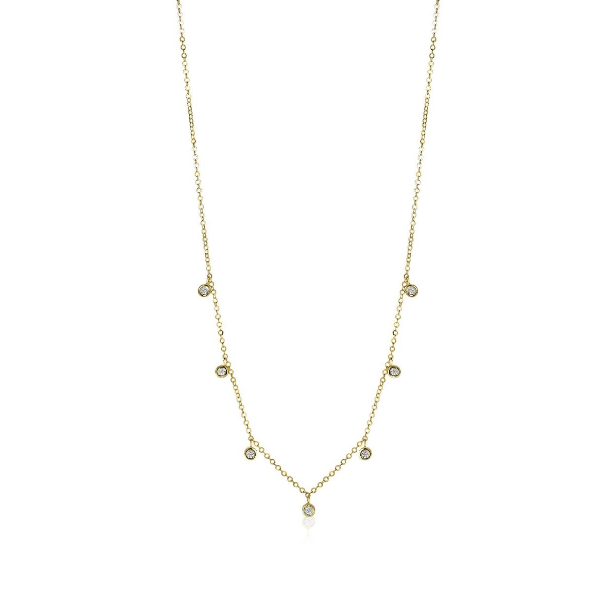 ZINZI Gold 14 karaat gouden ketting rond wit 41,5-45cm ZGC222