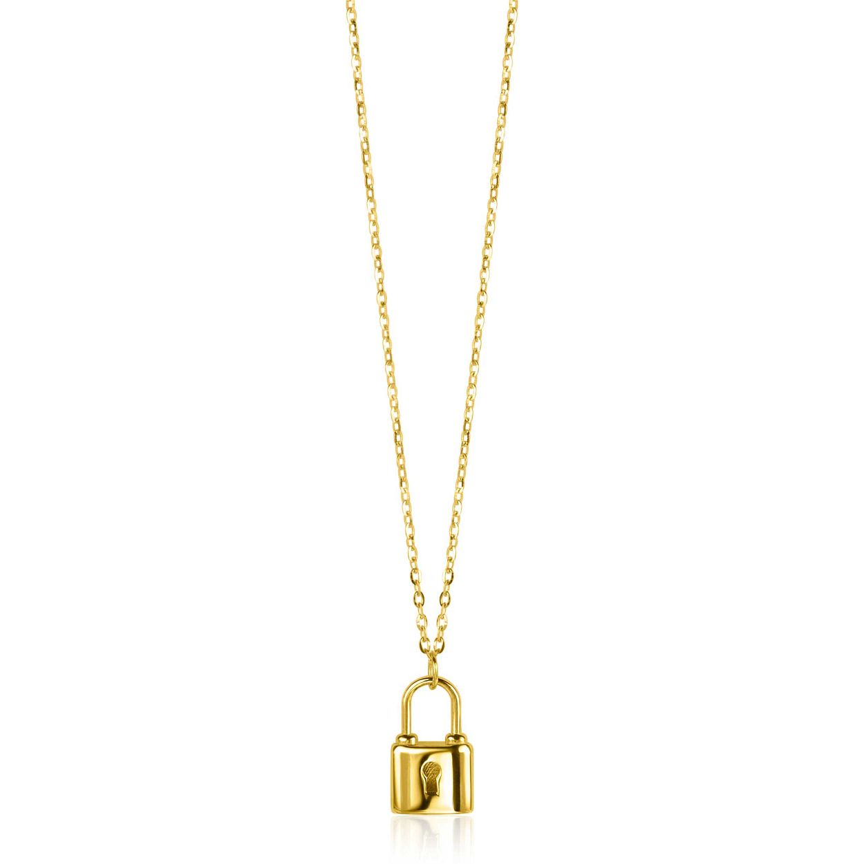 ZINZI Gold 14 krt gouden ketting 45cm met gouden slotje 14mm ZGC343