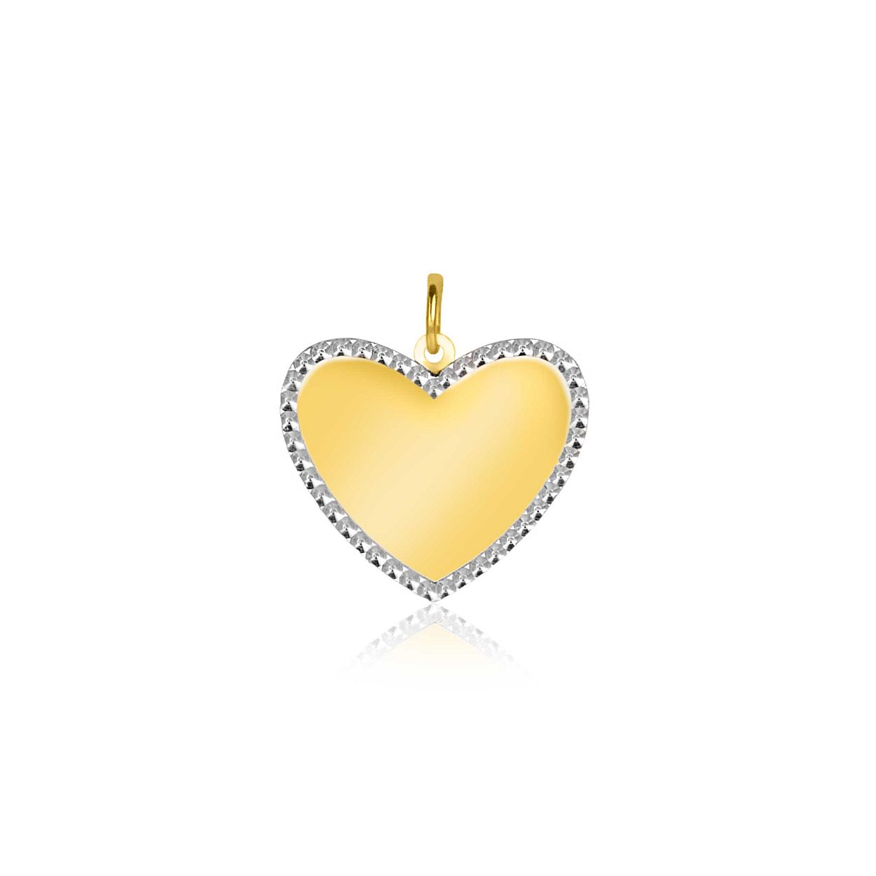 Zinzi Gold gouden graveerplaat hanger hart