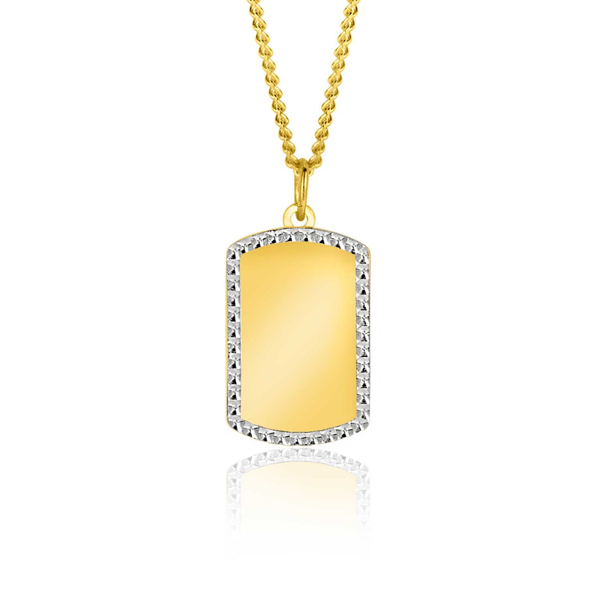 Zinzi Gold gouden graveerplaat hanger 