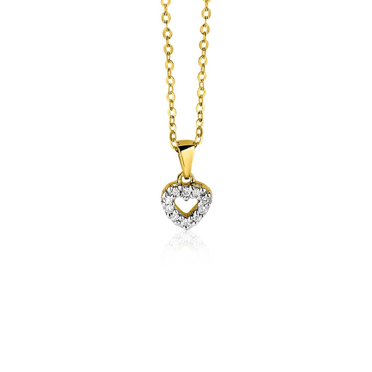 Zinzi Gold 14 karaat gouden hanger diamant exclusief collier