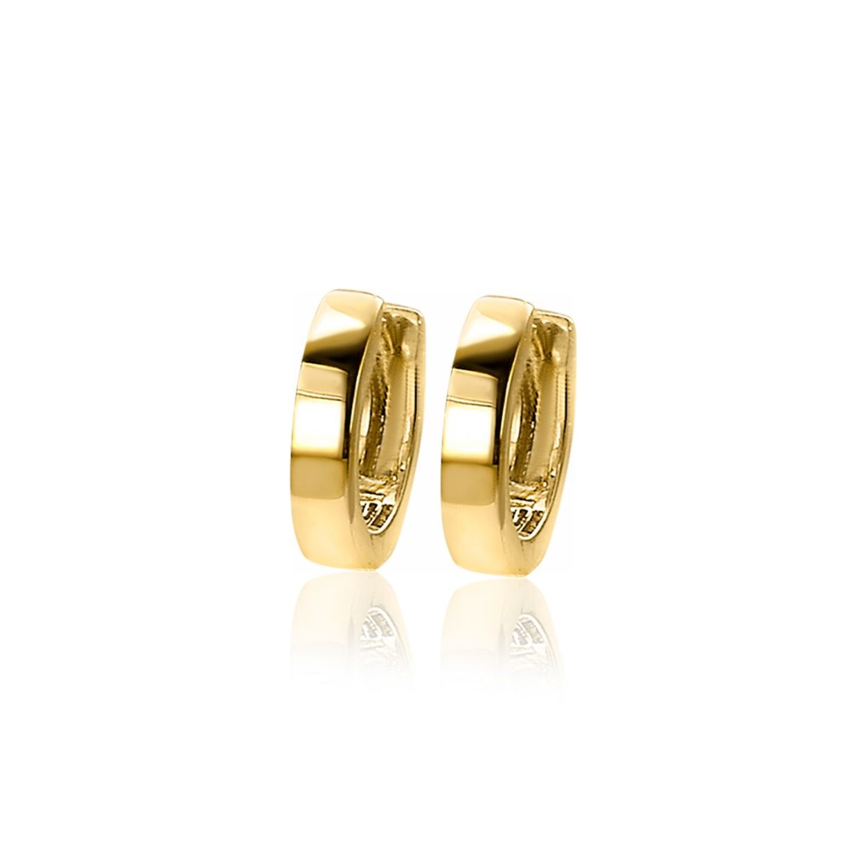 ZINZI Gold 14 karaat gouden creolen glad 12 x 2,5mm