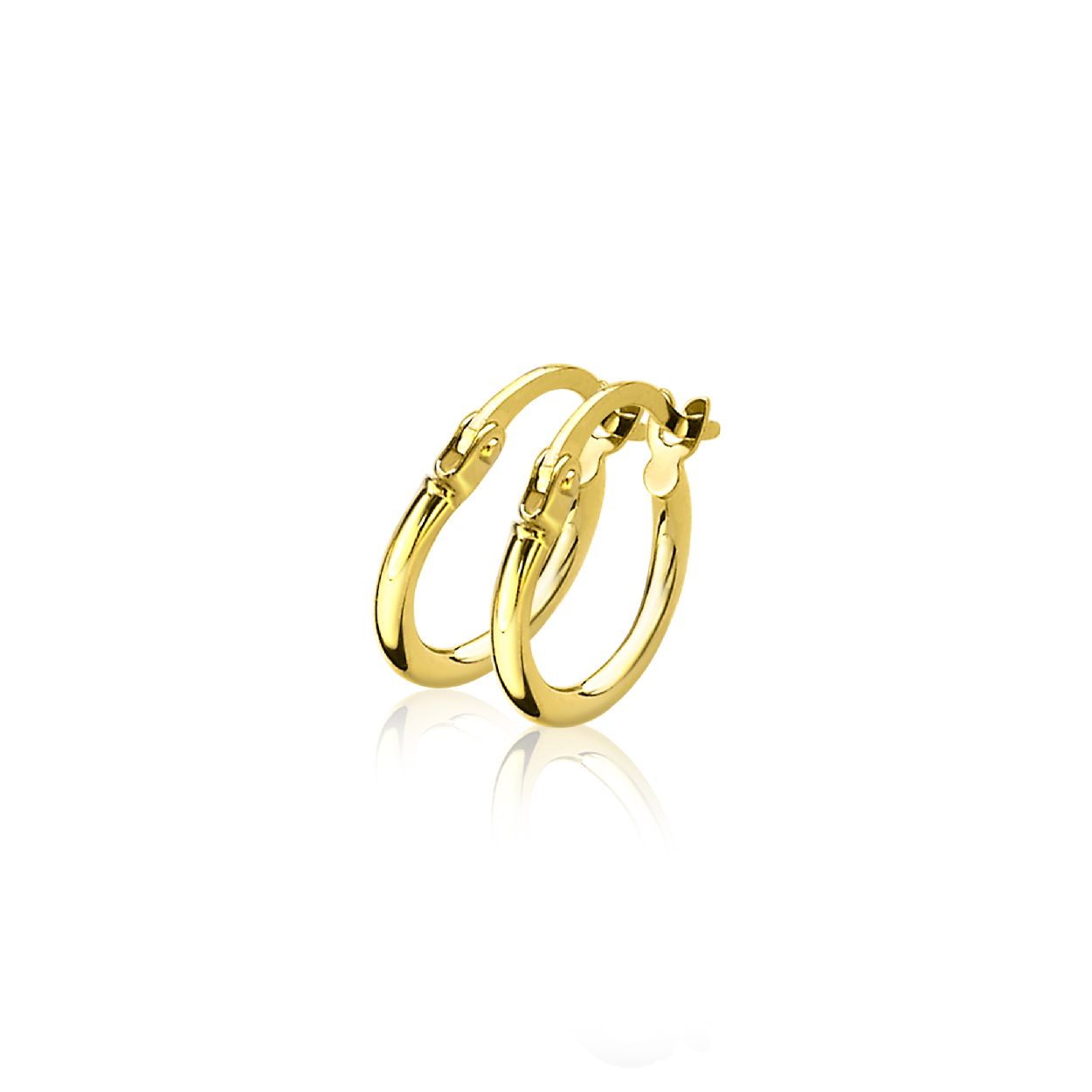 ZINZI Gold 14 karaat gouden creolen ronde buis 12 x 1,5mm ZGO125
