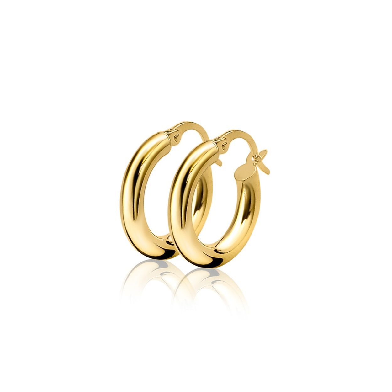 ZINZI Gold 14 karaat gouden creolen met een ronde buis. Voorzien van een handige bovensluiting. De grootte van deze oorsieraden is 15 x 3mm. Vervaardigd van geheel 14 karaat goud (585).
