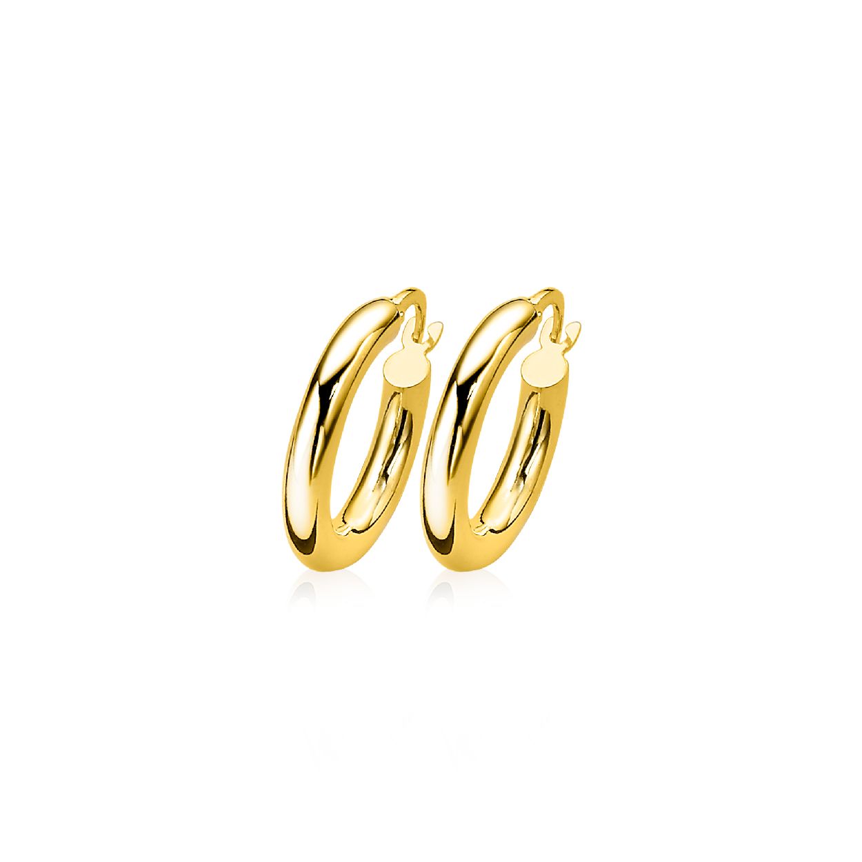 ZINZI Gold 14 karaat gouden creolen ronde buis 18 x 3mm ZGO131