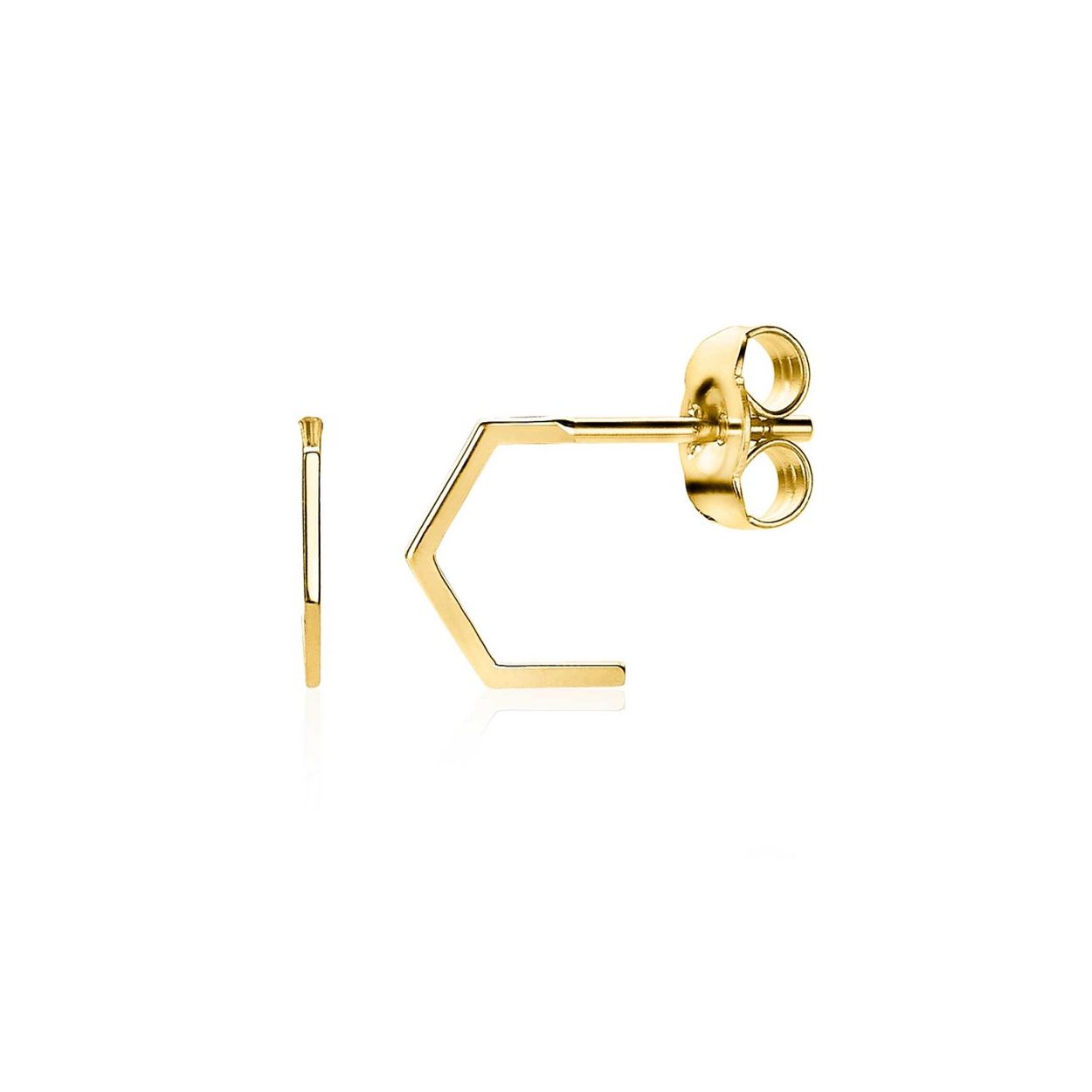 ZINZI Gold 14 karaat gouden oorsieraden driehoek ZGO216