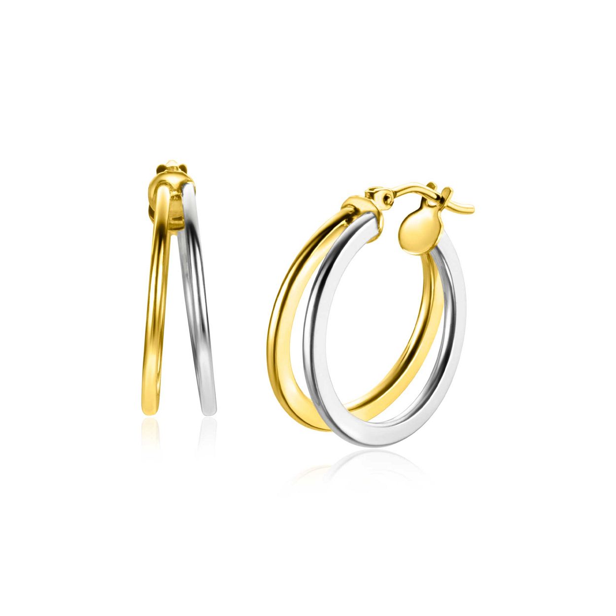 Zinzi gold bicolor gouden oorringen