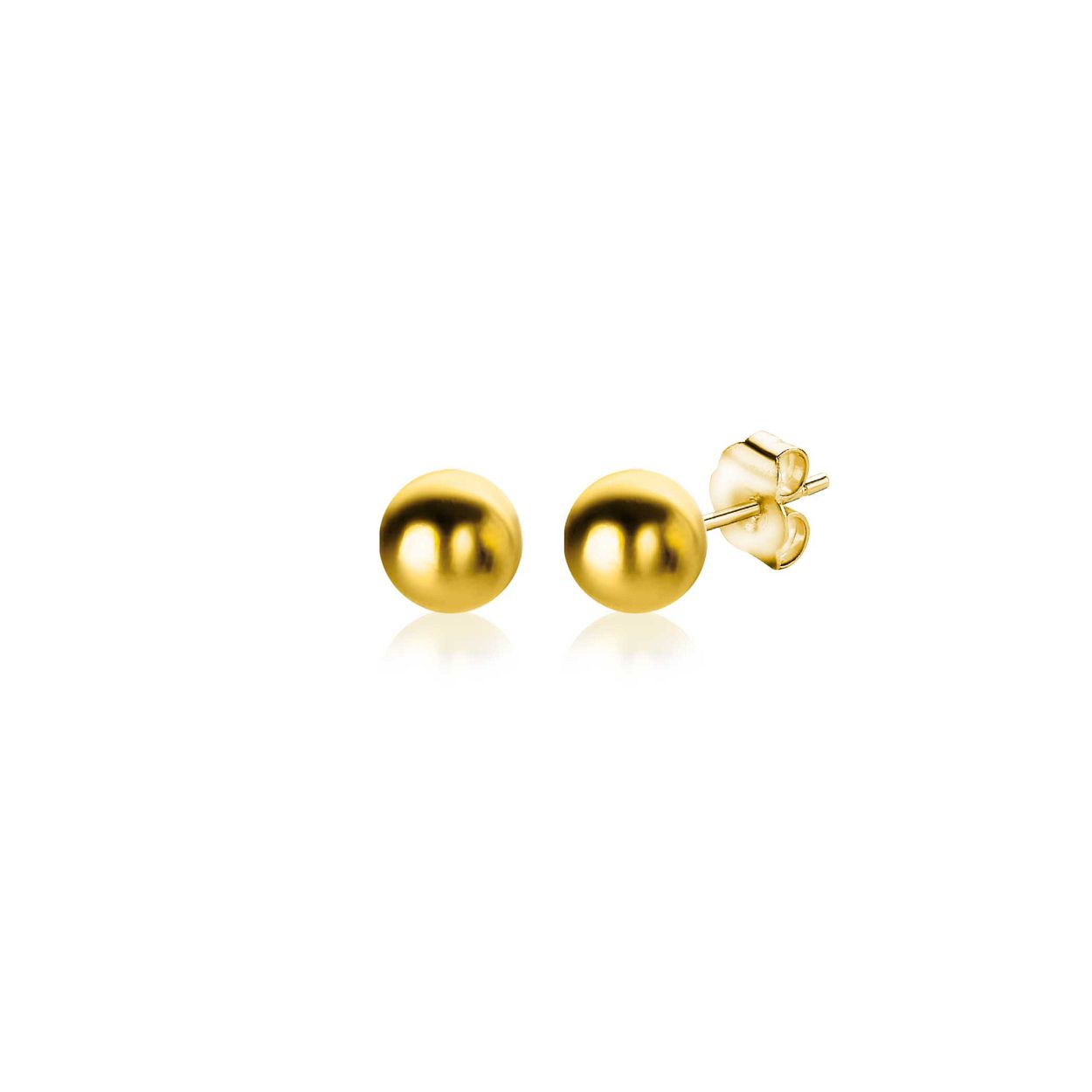 ZINZI Gold 14 karaat gouden glanzende bol oorknoppen 3mm groot. Vervaardigd van geheel 14 karaat goud (585).