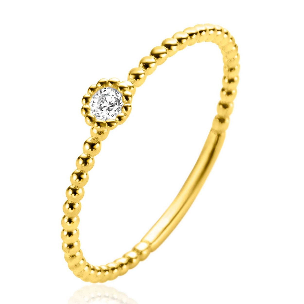 ZINZI GD BOLLETJES RING MET ZIRKONIA ROND 54