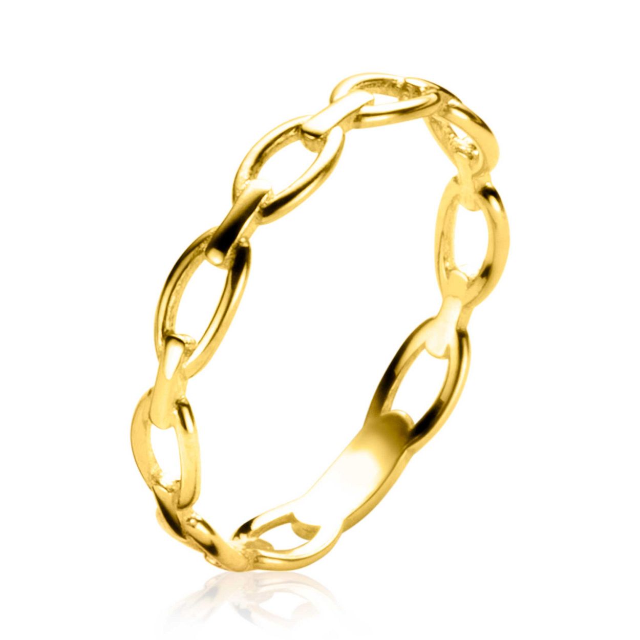 ZINZI Gold 14 karaat gouden ring met ovale schakels van 3mm breed. Mooi om te combineren met andere ZINZI Gold ringen. Vervaardigd van geheel 14 karaat goud (585).