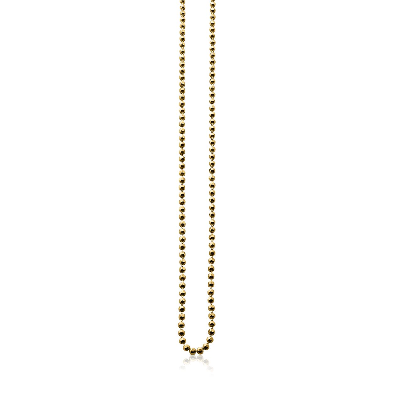ZINZI zilveren geel verguld bolletjes collier. De bolletjes zijn 2mm breed. De lengte van het collier is 45cm (ook verkrijgbaar in 70cm en 90cm). Perfect te combineren met een ZINZI hanger of Charm.