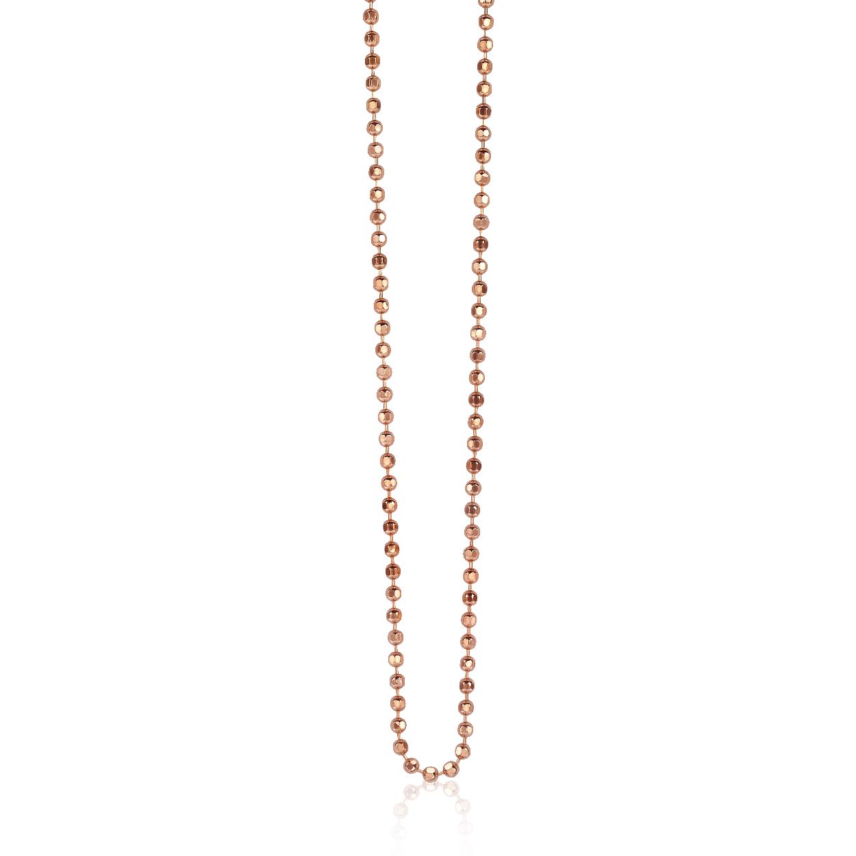 45cm ZINZI zilveren bolletjes ketting rose verguld ZI45BOLR