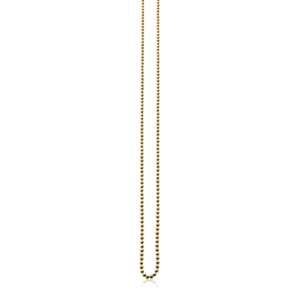 90cm ZINZI zilveren collier geel verguld bol 2mm ZI90BOLG