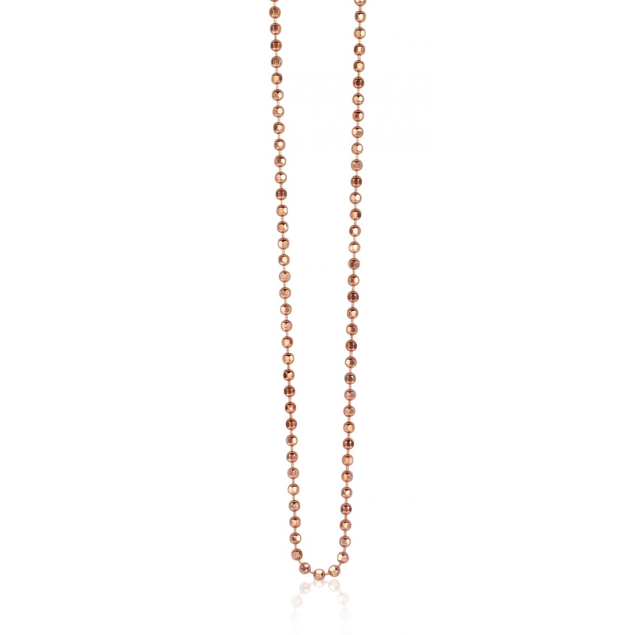 ZINZI zilveren bolletjes collier in rosé vergulde uitvoering. De lengte van het collier is 90cm (ook verkrijgbaar in 45cm en 70cm). Vervaardigd van eerste gehalte zilver (925) en met extra rodiumlaag voor een langdurige glans.