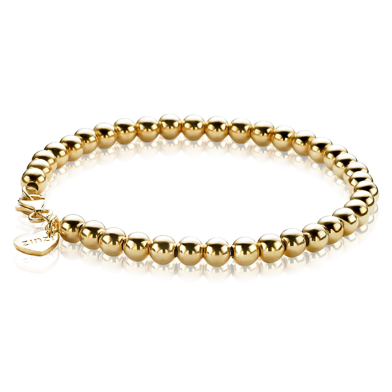ZINZI zilveren bolletjes armband geel verguld 4mm breed 17-20cm ZIA1010G