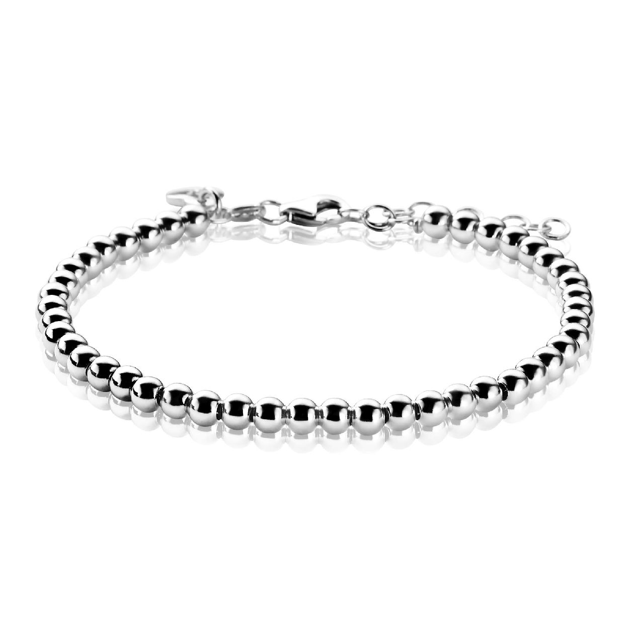 Zinzi zilveren bolletjes armband 4mm breed 17-20cm ZIA1010

