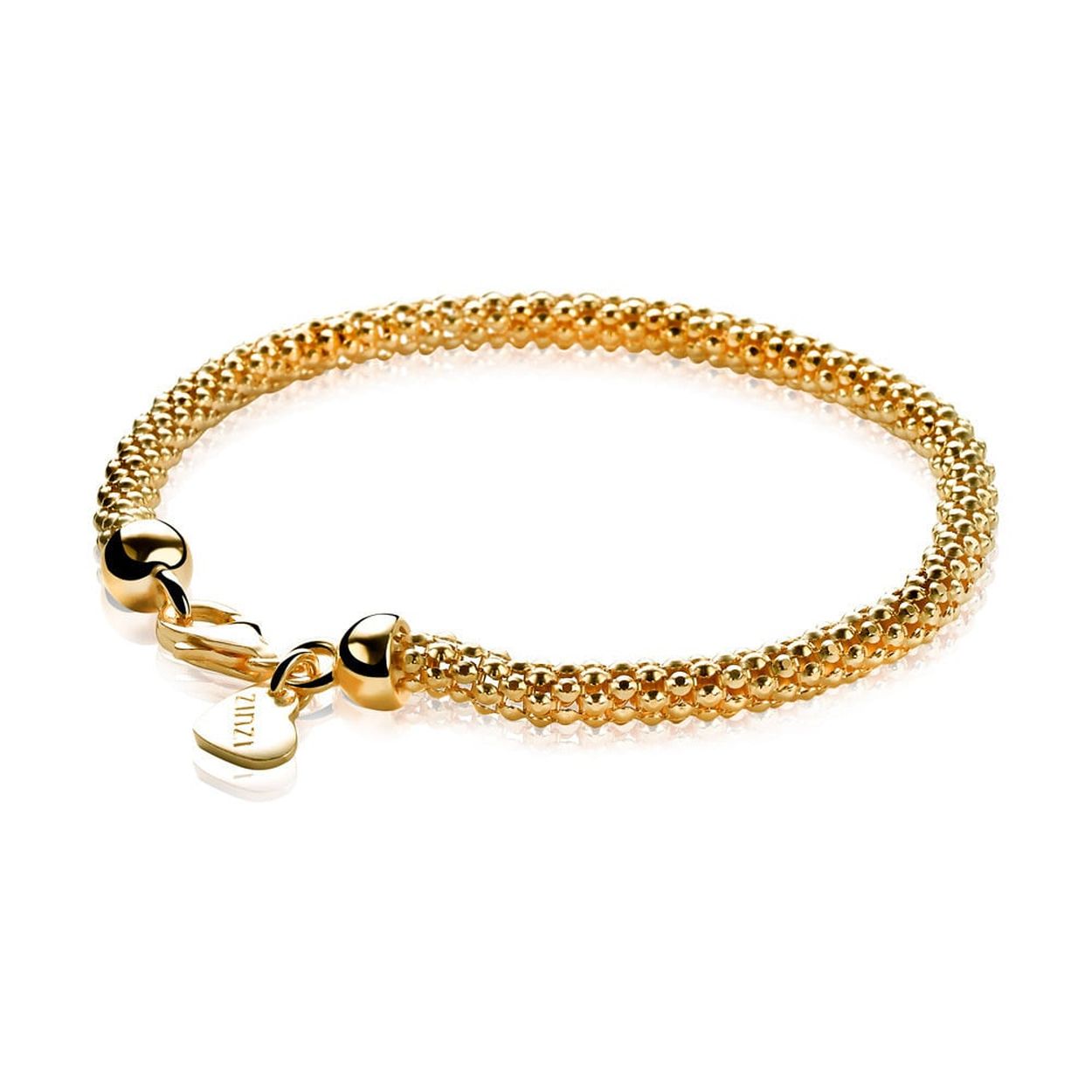 ZINZI zilveren schakelarmband geel verguld 4,5mm breed 19cm ZIA1057G