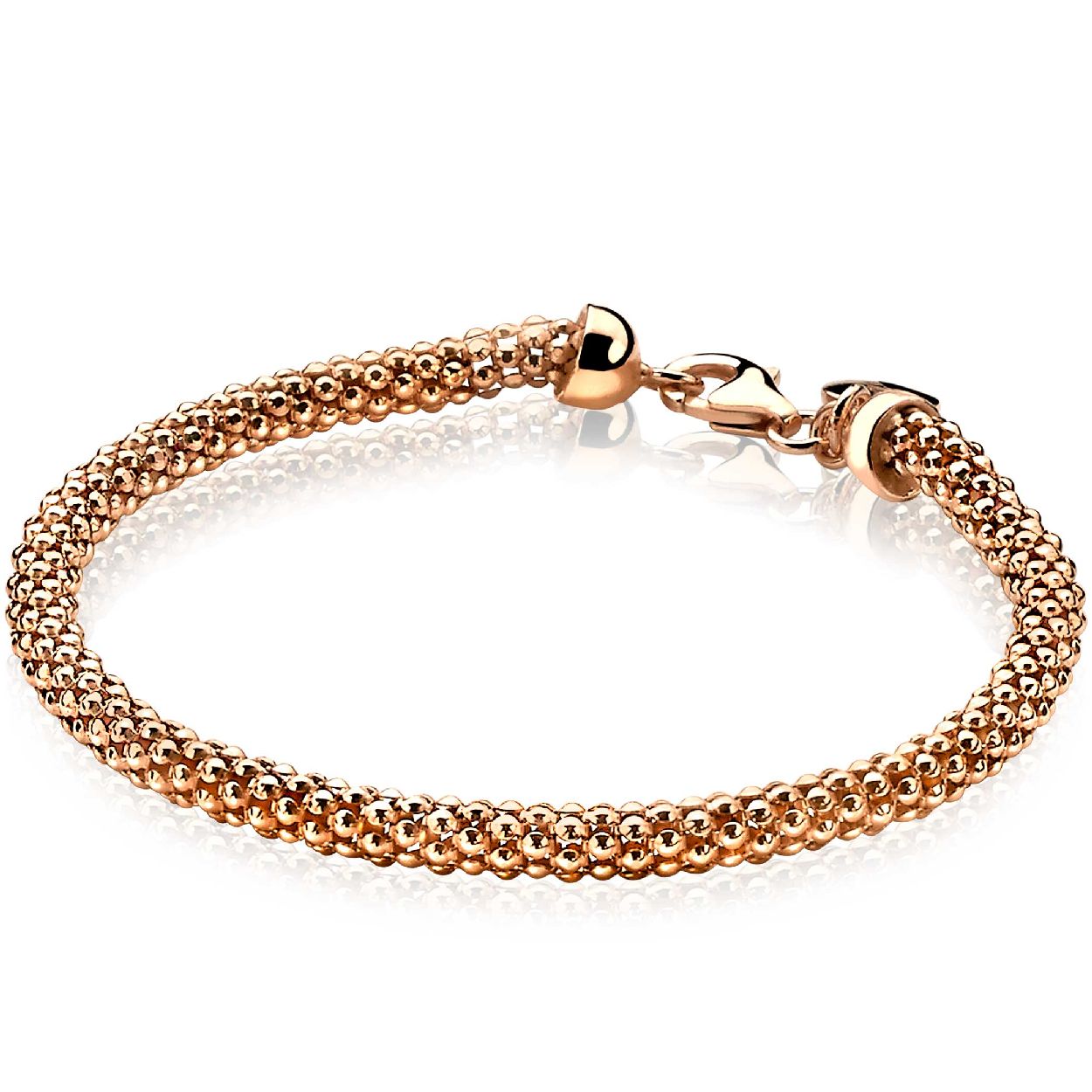 ZINZI zilveren schakelarmband rose verguld 4,5mm breed 19cm ZIA1057R