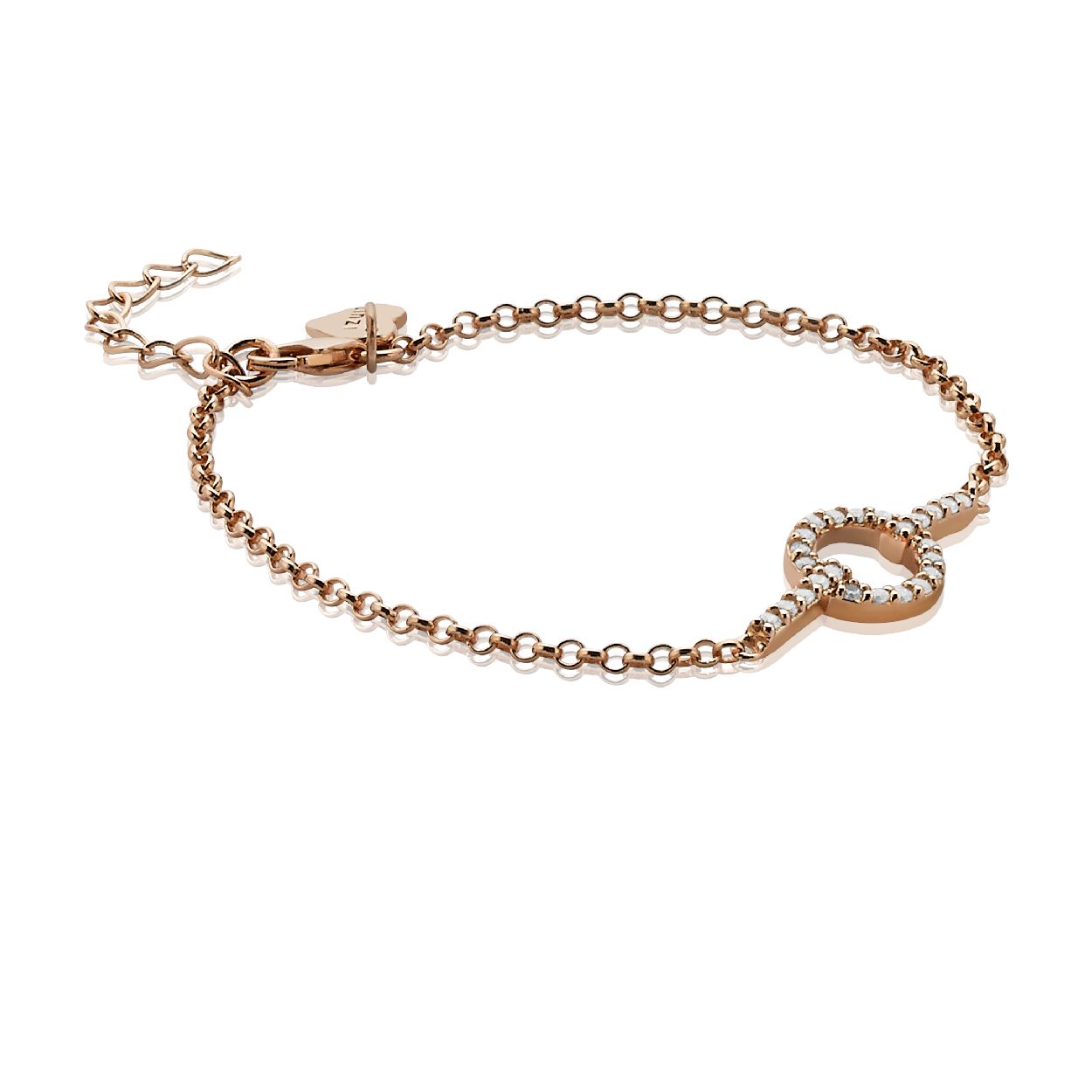 ZINZI zilveren fantasie armband rose verguld wit 17-20cm ZIA1063R