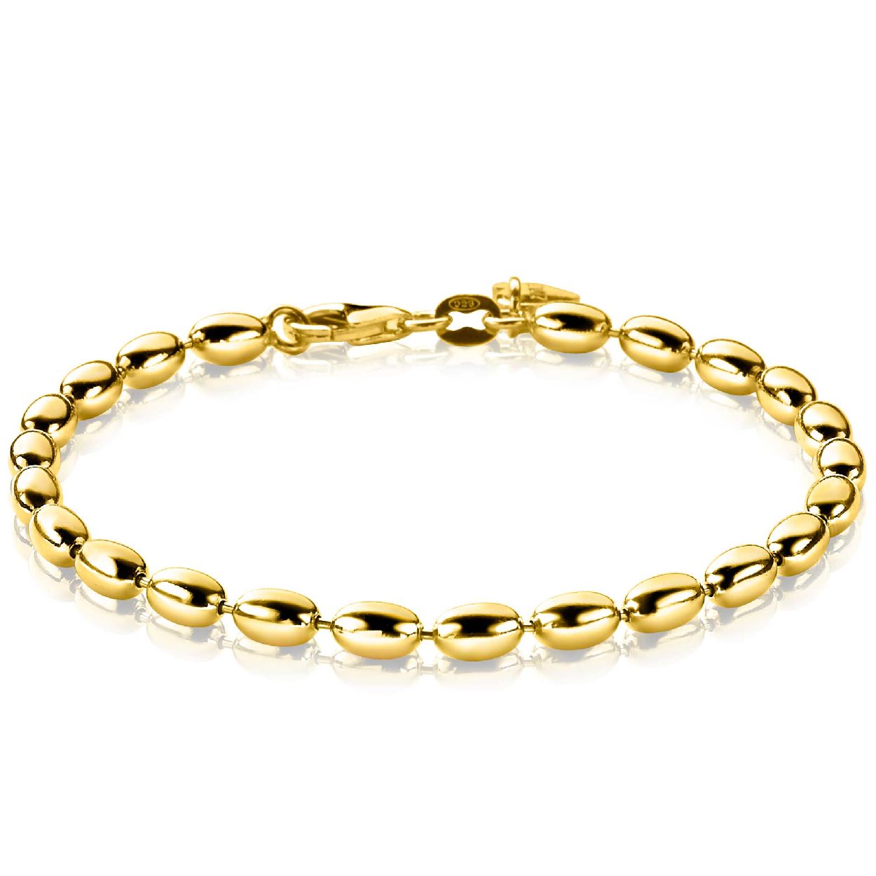 ZINZI zilveren fantasie armband geel verguld 19cm ZIA1126G