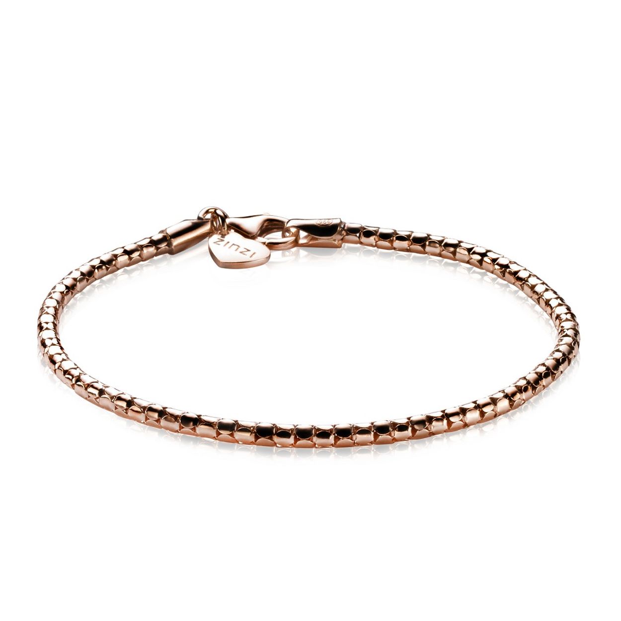 ZINZI zilveren fantasie armband rosé verguld 19cm ZIA1129R
