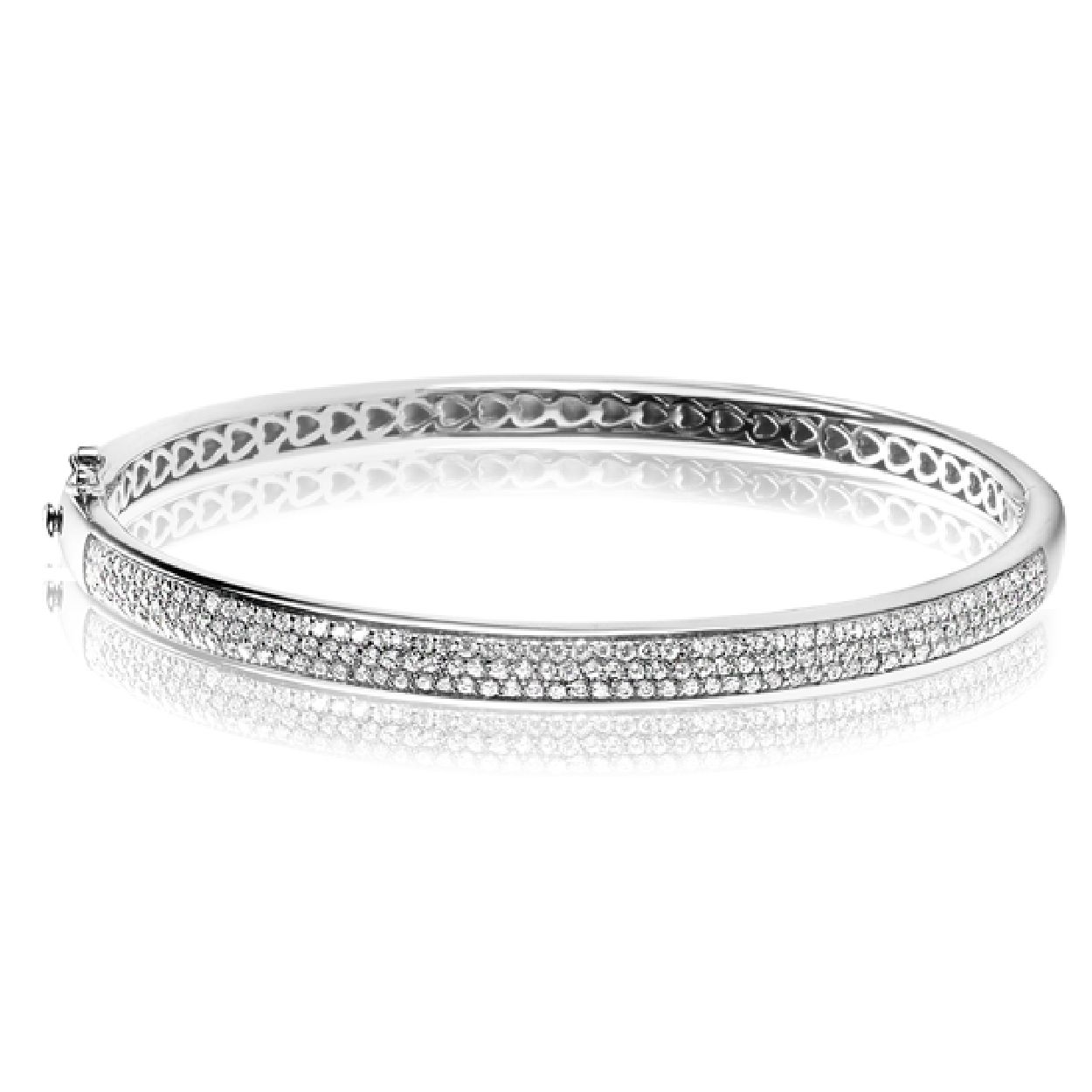 Zinzi zilveren slavenarmband wit 5mm breed 60mm diameter ZIA1183