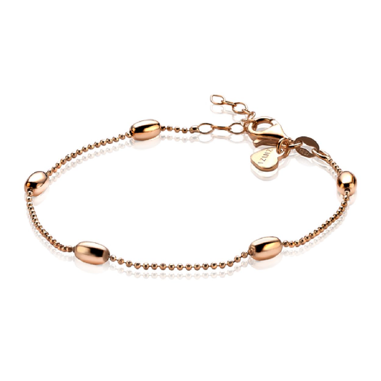 ZINZI zilveren fantasie armband rose verguld ovaal 17,5-20cm ZIA1232R