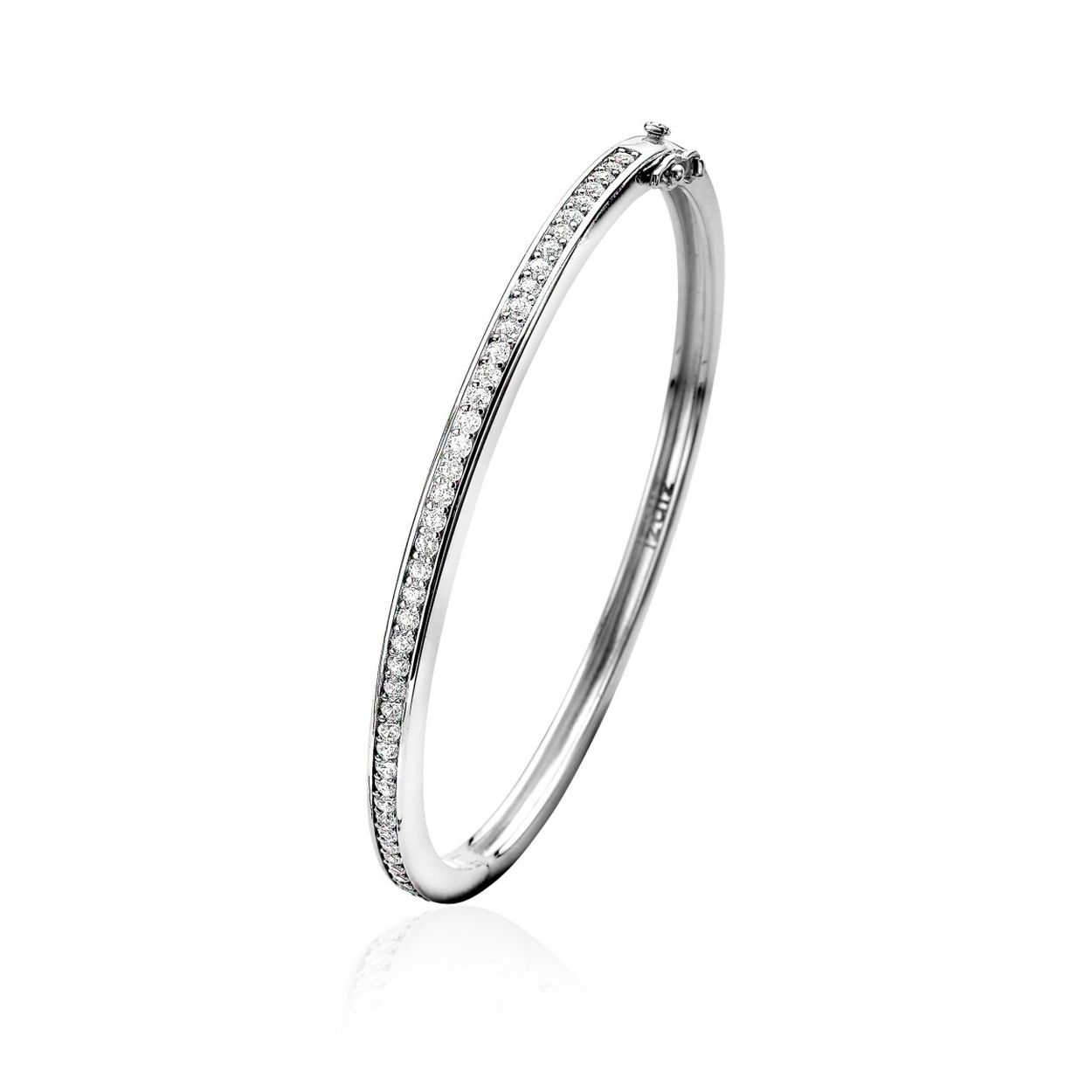 ZINZI zilveren slavenarmband wit 3,5mm breed 60mm diameter ZIA1240