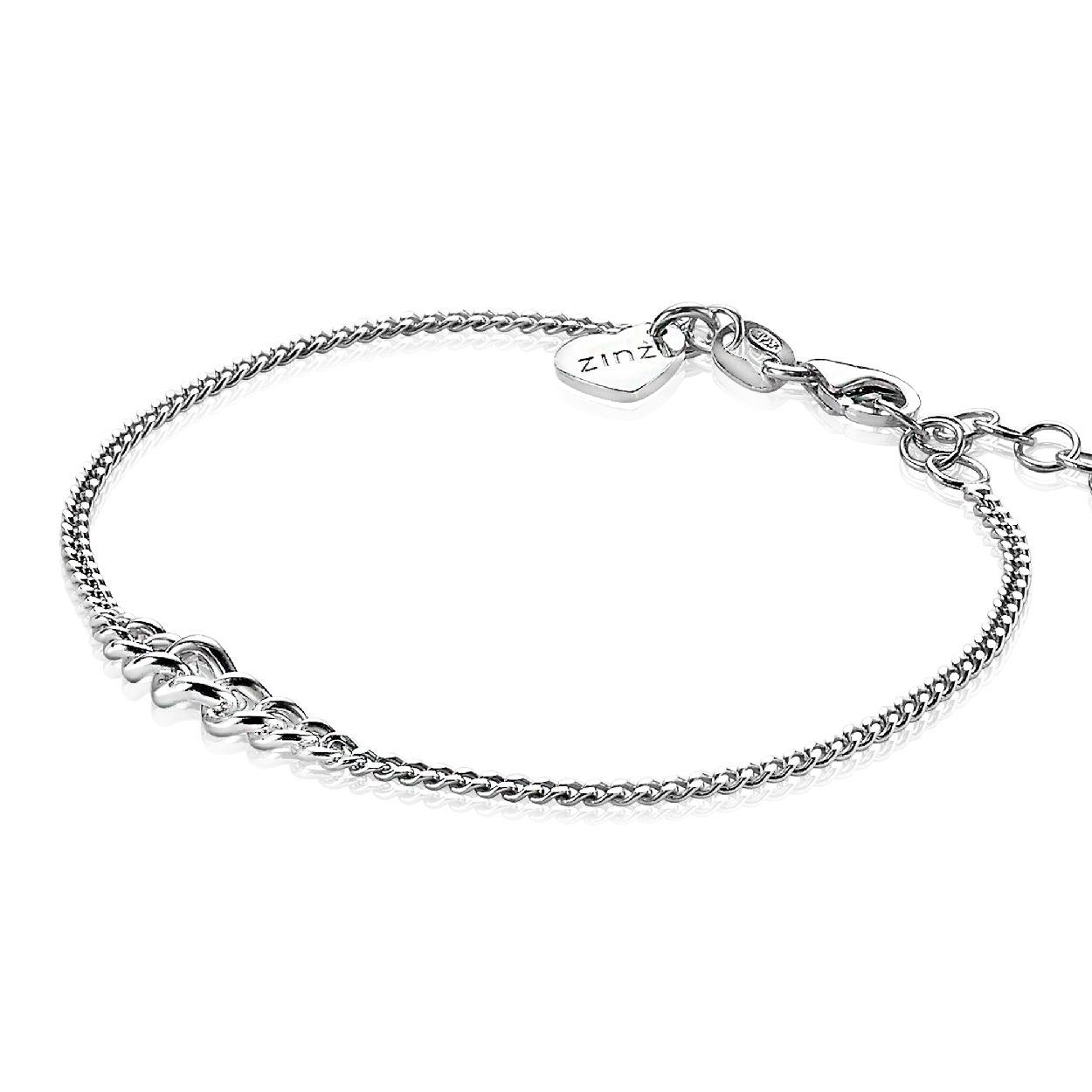 ZINZI zilveren gourmet armband 17-20 cm ZIA1259