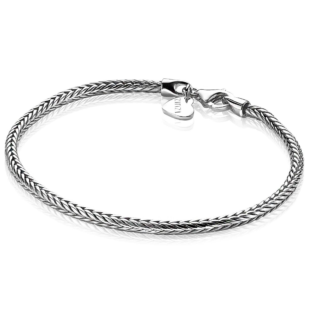 ZINZI zilveren schakelarmband vossenstaart 