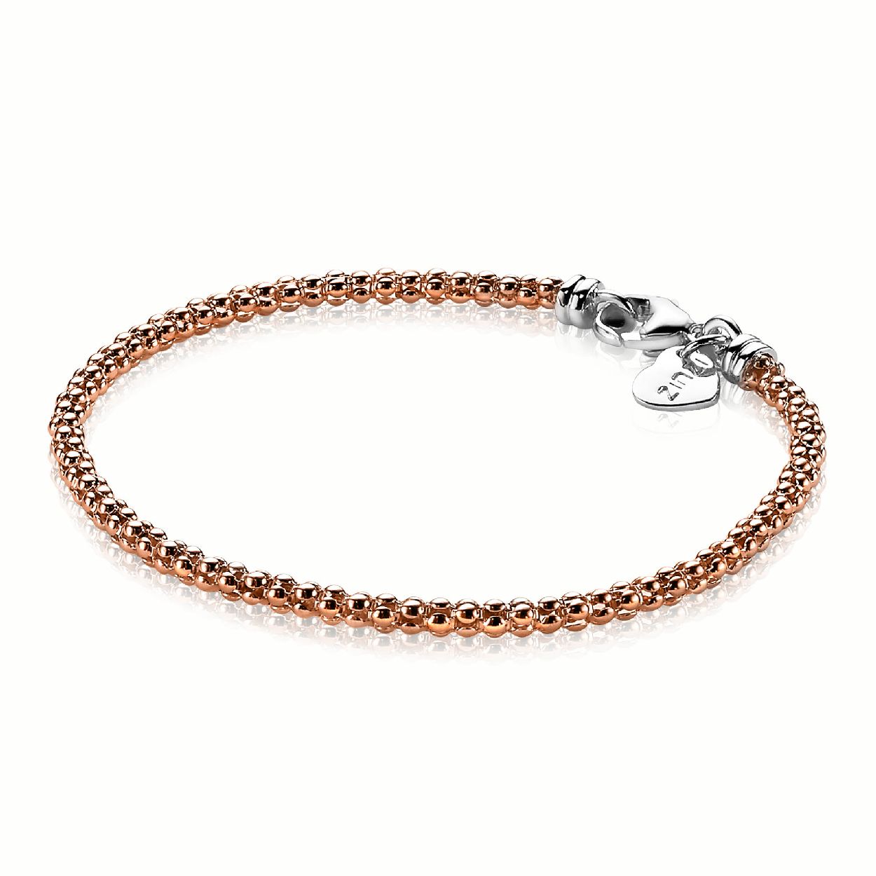 ZINZI zilveren schakelarmband rose verguld 18,5cm ZIA1288R