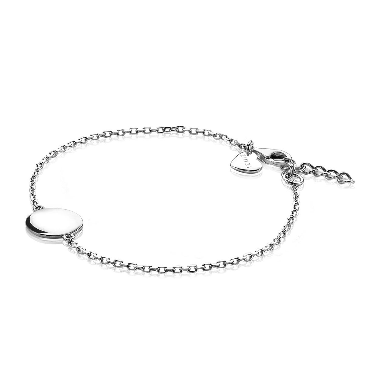 Zinzi zilveren armband rond plaatje 17-19cm