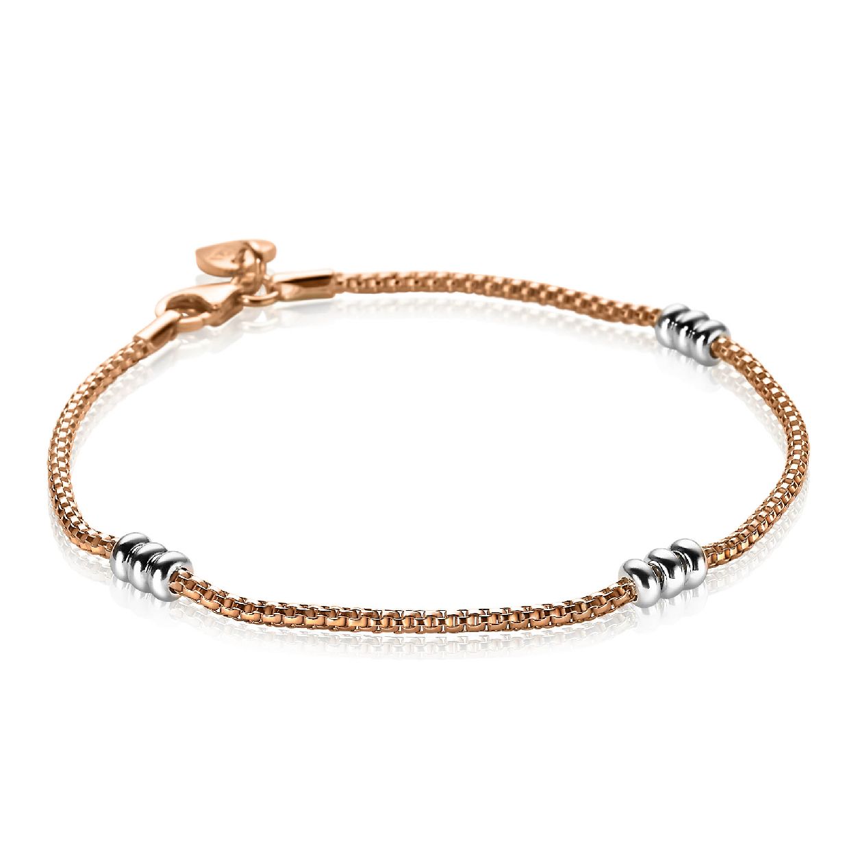 ZINZI zilveren fantasie armband rose verguld ZIA1421B