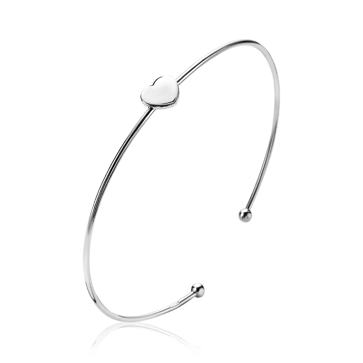 ZINZI zilveren klem armband hart ZIA1431