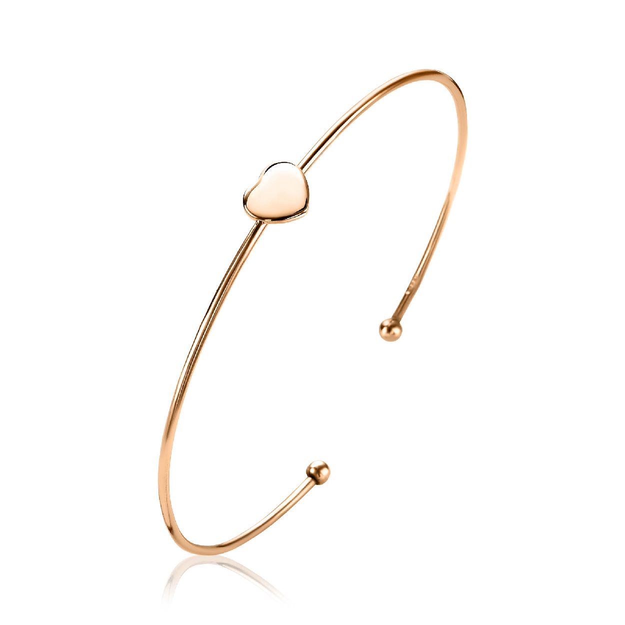 ZINZI zilveren klem armband rose verguld hart ZIA1431R