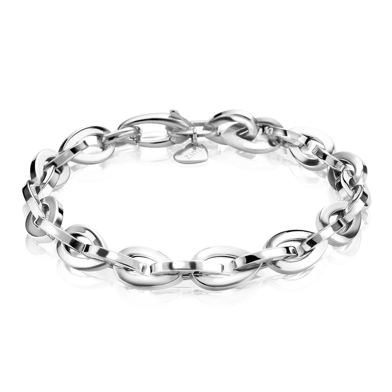 ZINZI zilveren armband breed ovaal ZIA1480