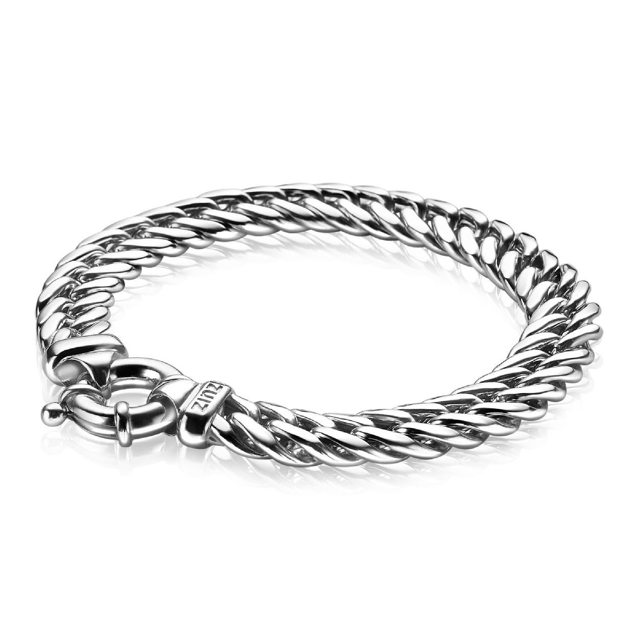ZINZI zilveren gourmet armband breed ZIA1506