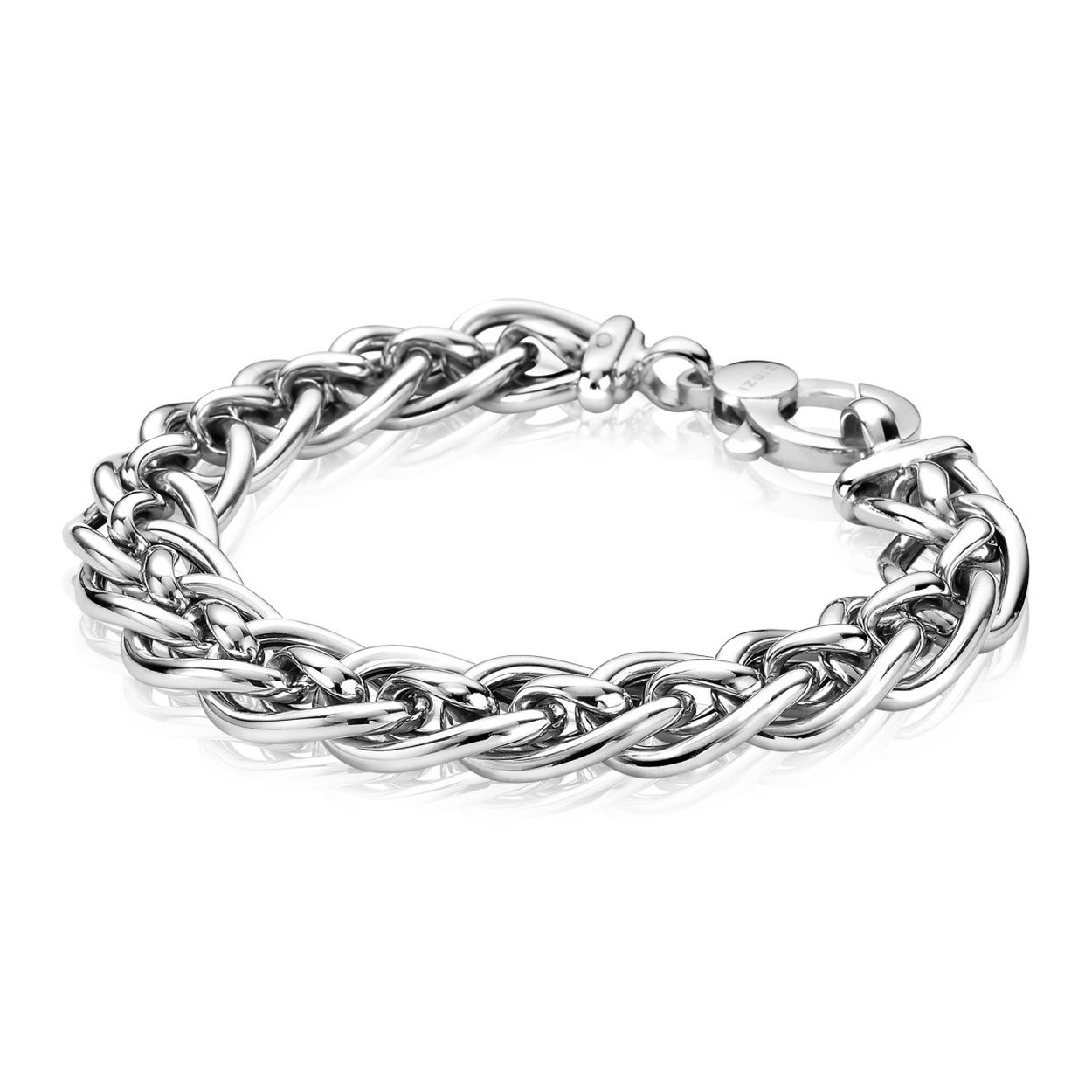 ZINZI zilveren fantasie gourmet armband 13mm breed ZIA1552