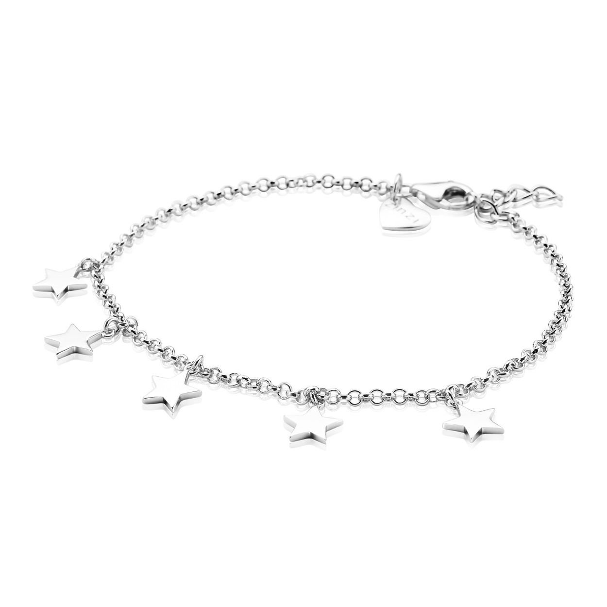 ZINZI zilveren armband met vijf losse sterren ZIA1574
