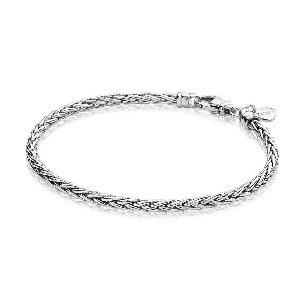 ZINZI zilveren armband palmier schakel 3mm 18.5cm
