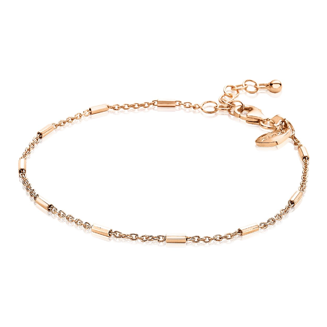 ZINZI zilveren fantasie armband rose verguld 17-20cm ZIA1648R