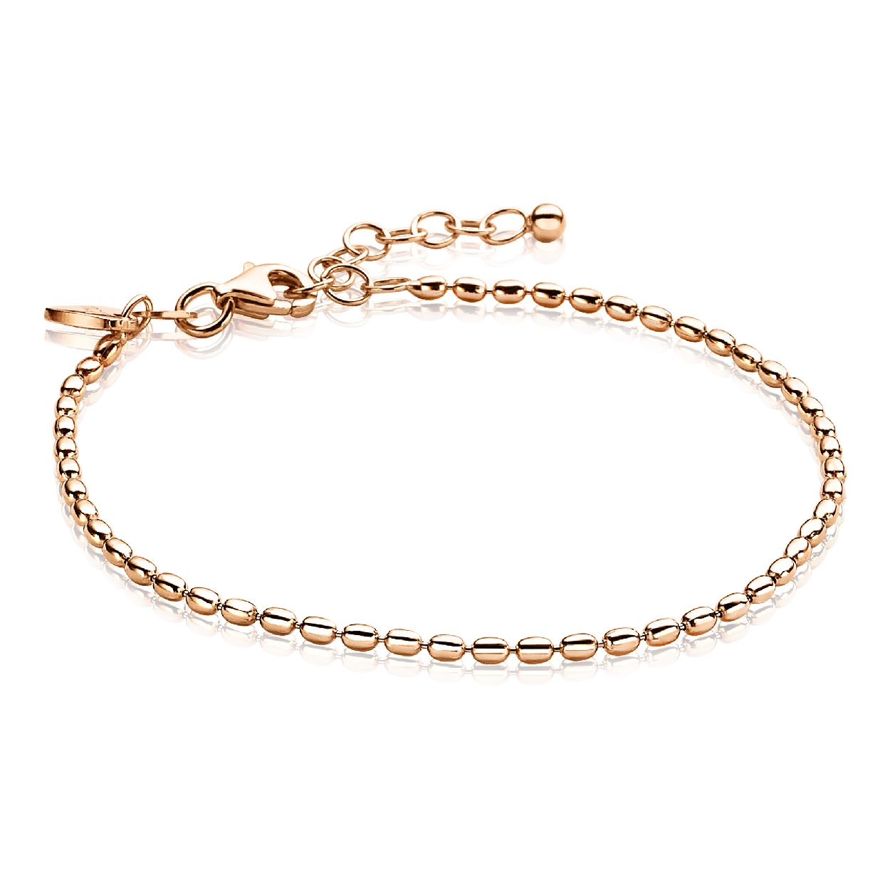 ZINZI zilveren fantasie armband rose verguld ovaal 16,5-20cm ZIA1656R