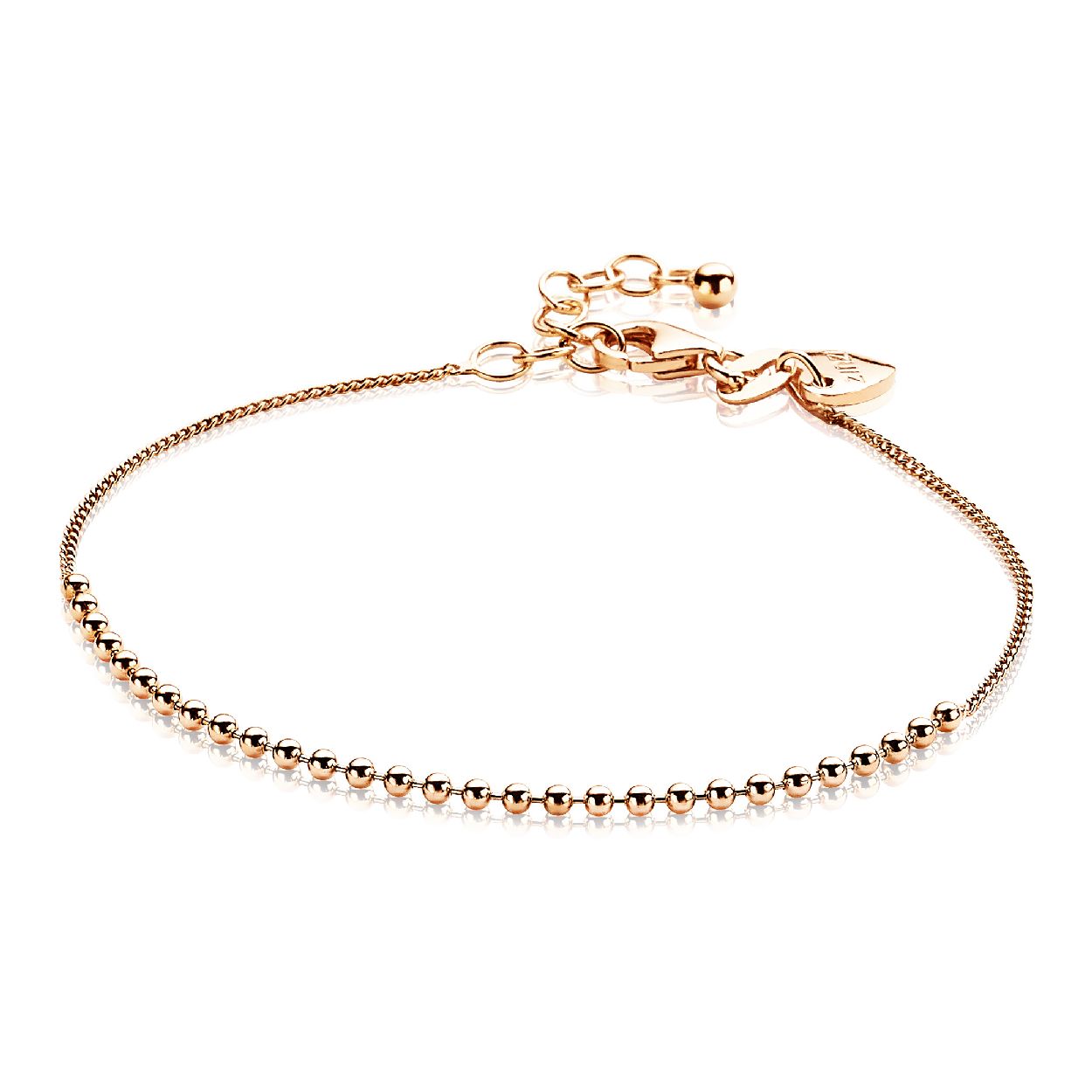 ZINZI zilveren fantasie armband rose verguld gourmet bol 15,5-19,5cm ZIA1657R