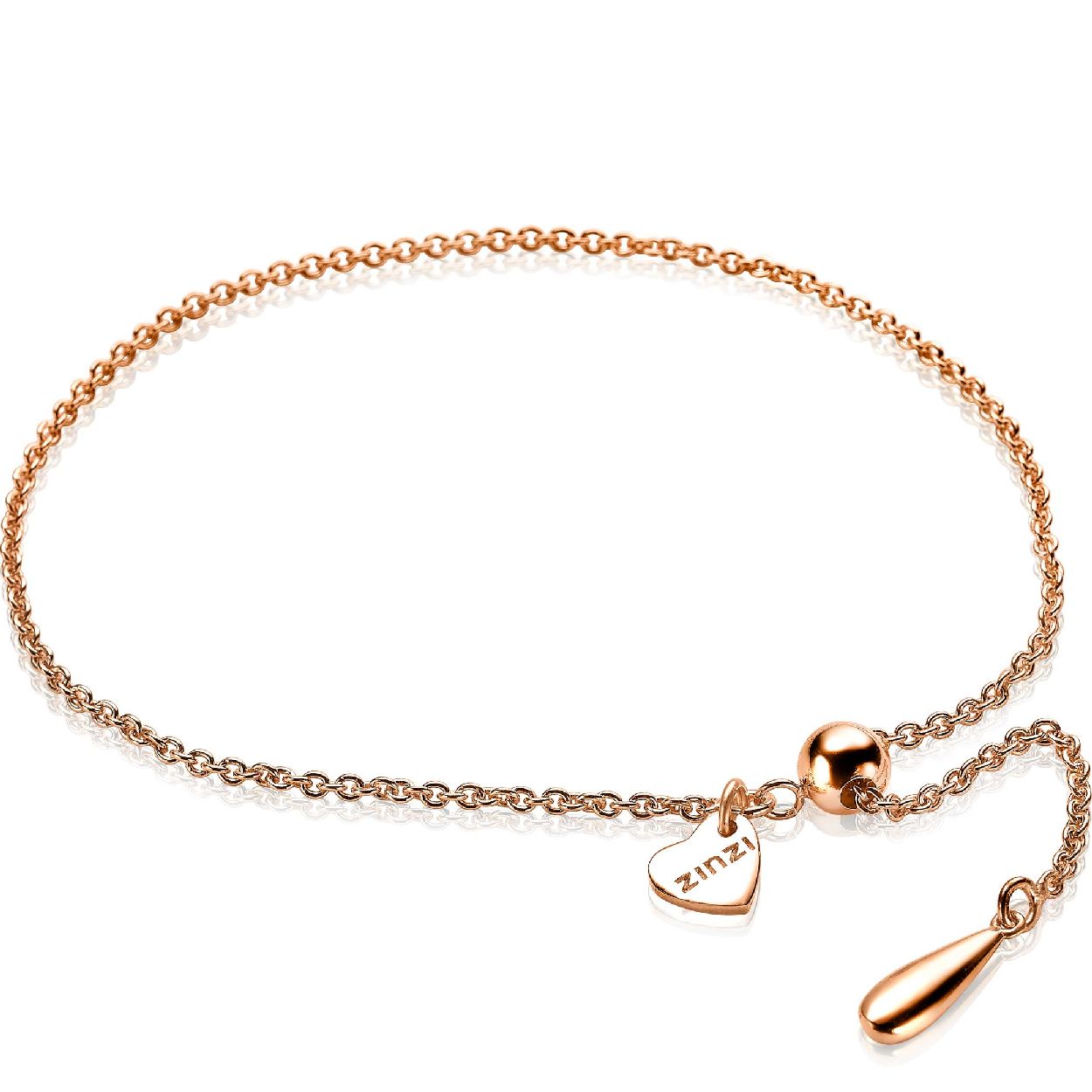 ZINZI zilveren armband rose verguld druppel ZIA1733R